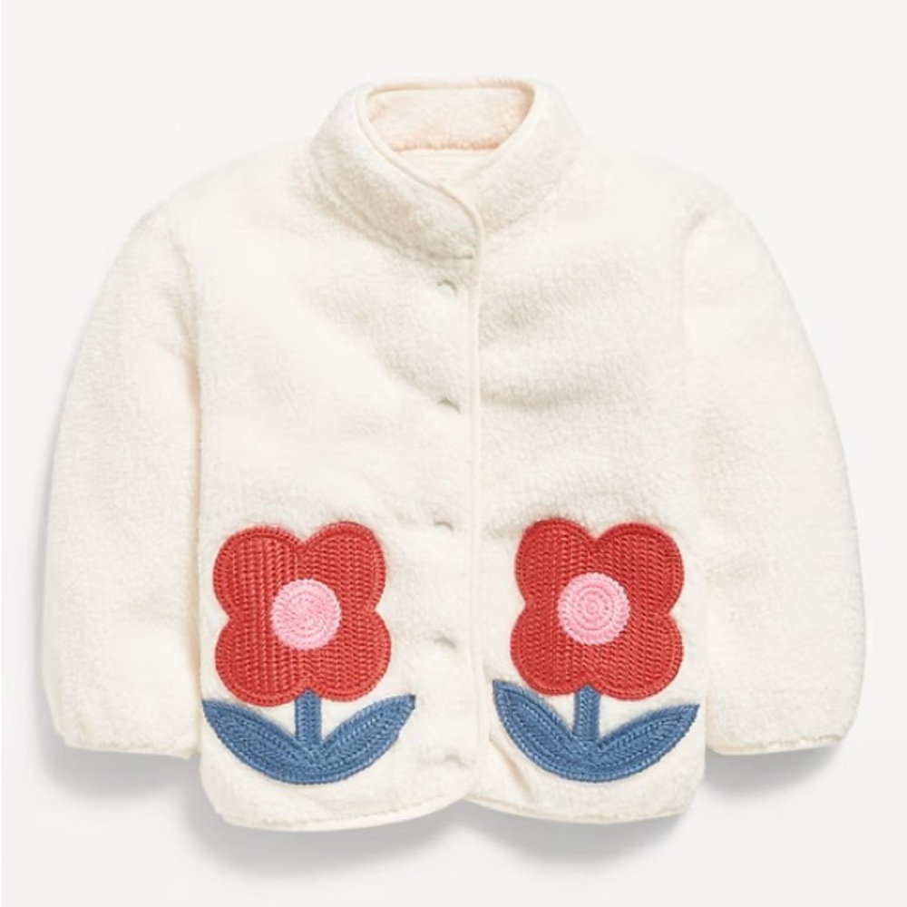 NWT Old Navy Sherpa Applique Pocket Jacket